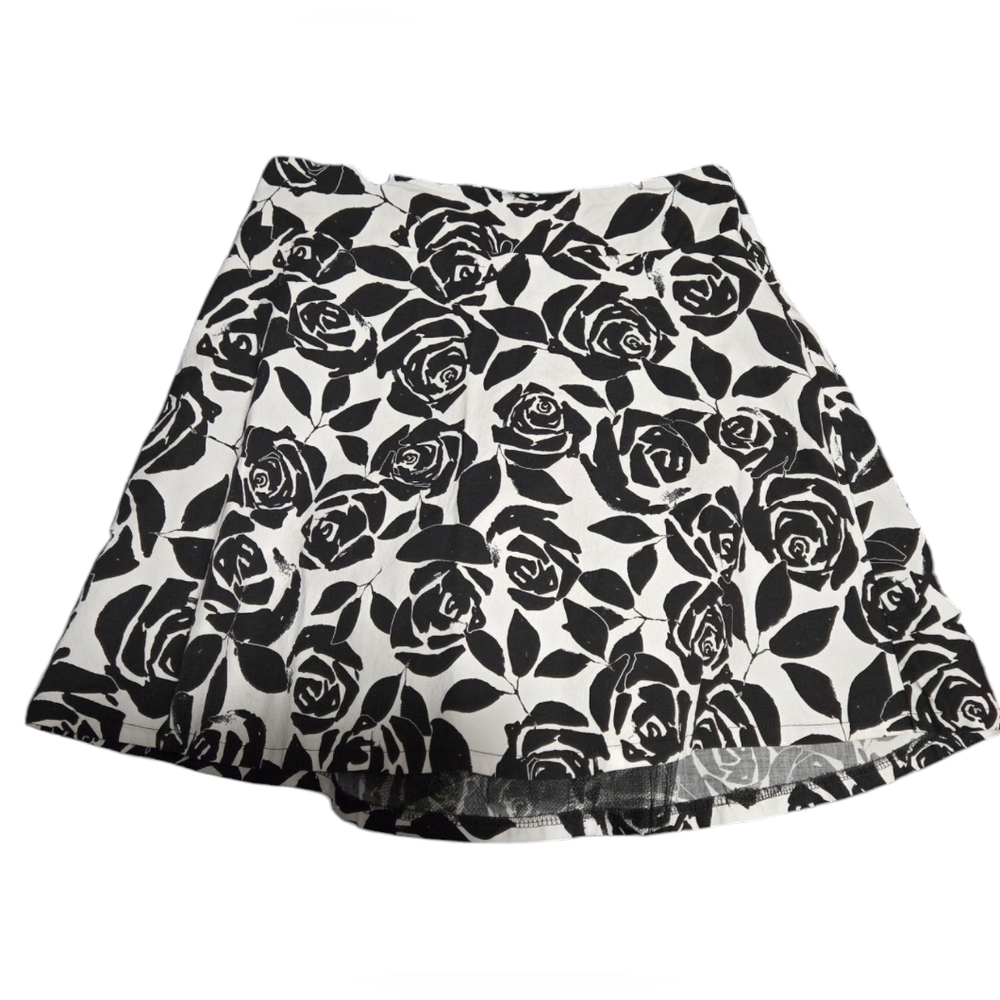 Le Chateau Black and White Floral Skirt